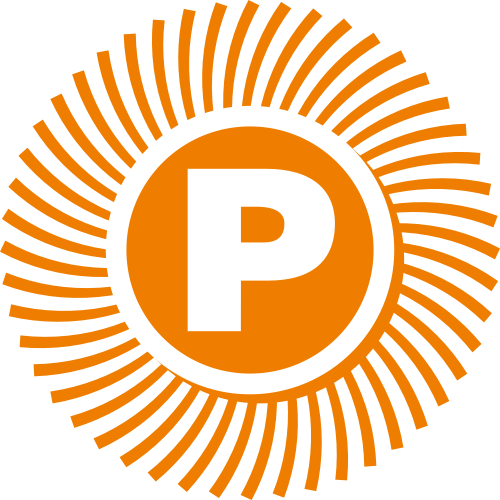 橙色太陽字母P矢量logo logo png