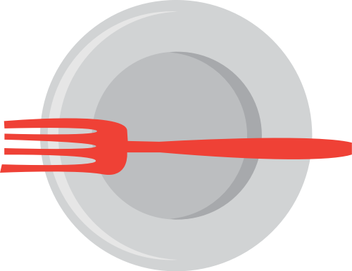 紅色灰色叉子盤子矢量logo logo png