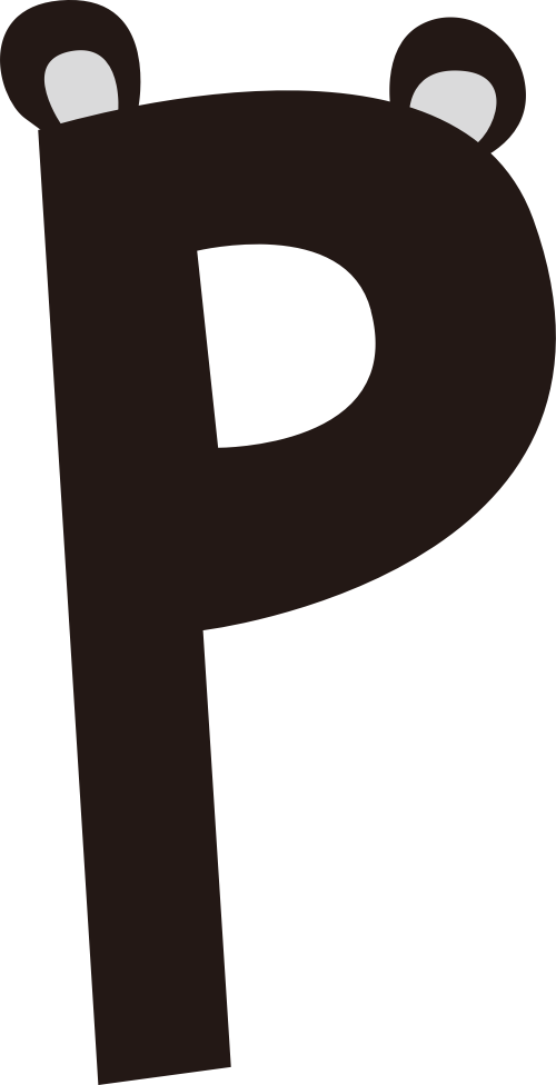 熊字母P可愛動物矢量標志圖片 logo png