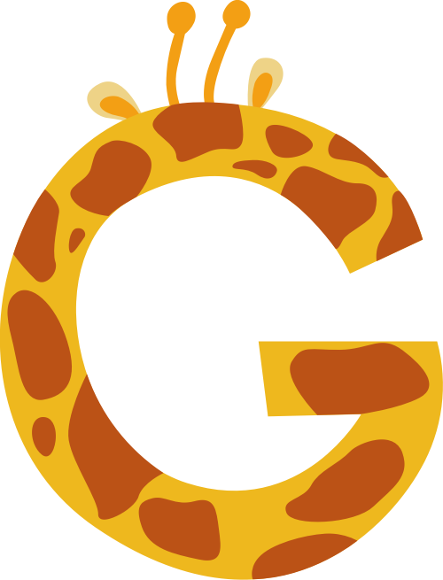 黃色長頸鹿字母G可愛動(dòng)物矢量logo圖片 logo png