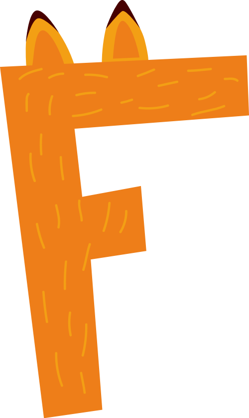 黃色狐貍字母F可愛卡通動物矢量logo圖標 logo png