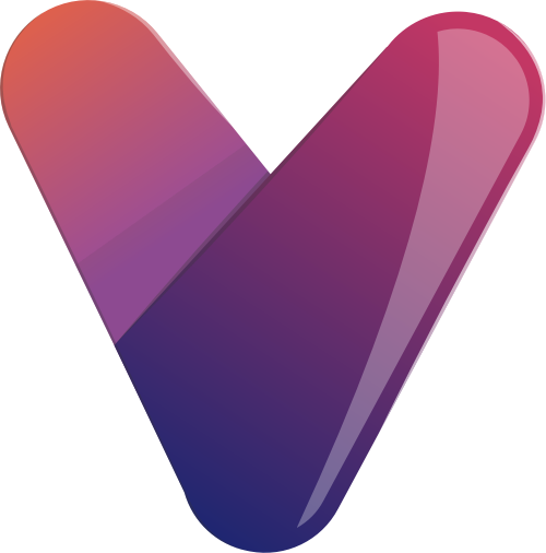 立體紫色漸變v字形矢量圖形 logo png