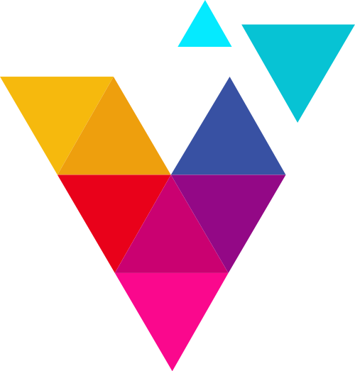 彩色字母V幾何圖形logo素材 logo png
