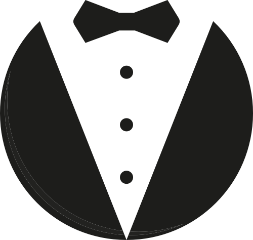 黑色男士西裝領(lǐng)結(jié)管家服務(wù)logo圖標(biāo)素素材 logo png