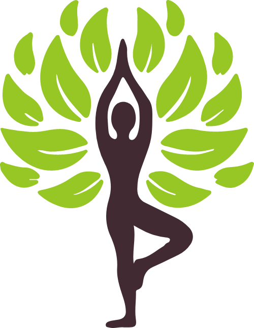 瑜伽人物樹(shù)葉矢量圖形 logo png