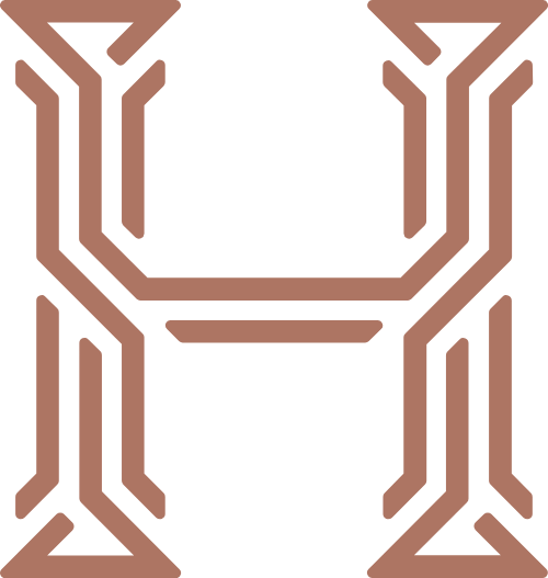 金色h線條輪廓字母 logo png
