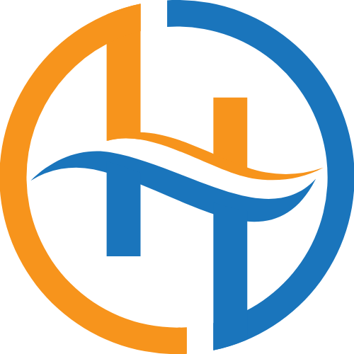 黃色藍(lán)色搭配H字母 logo png